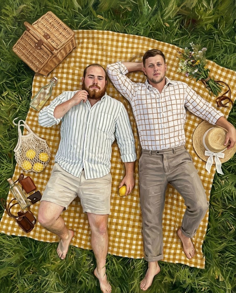 Lazy Lemon – Erkek Çift kişiye özel portre tasarım örneği