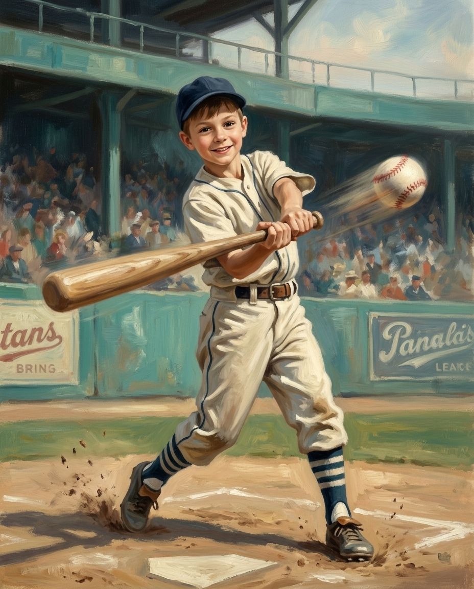 Baseball Player – Çocuk kişiye özel portre tasarım örneği