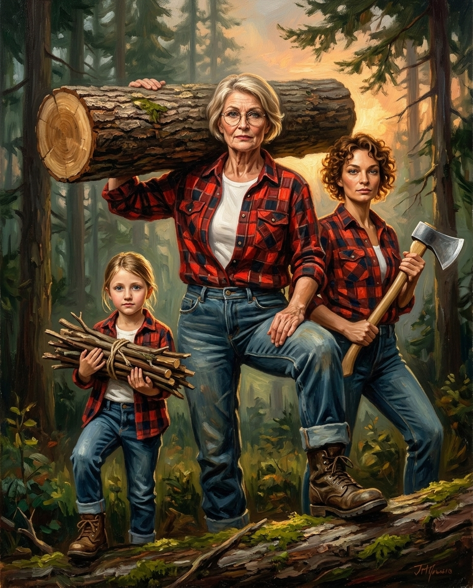 Lumberjack – Kadın Kuşakları kişiye özel portre tasarım örneği