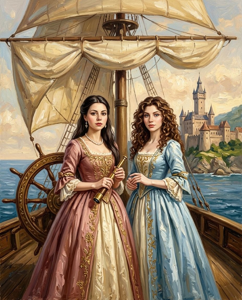 Royal Voyage – Kadın Çift kişiye özel portre tasarım örneği