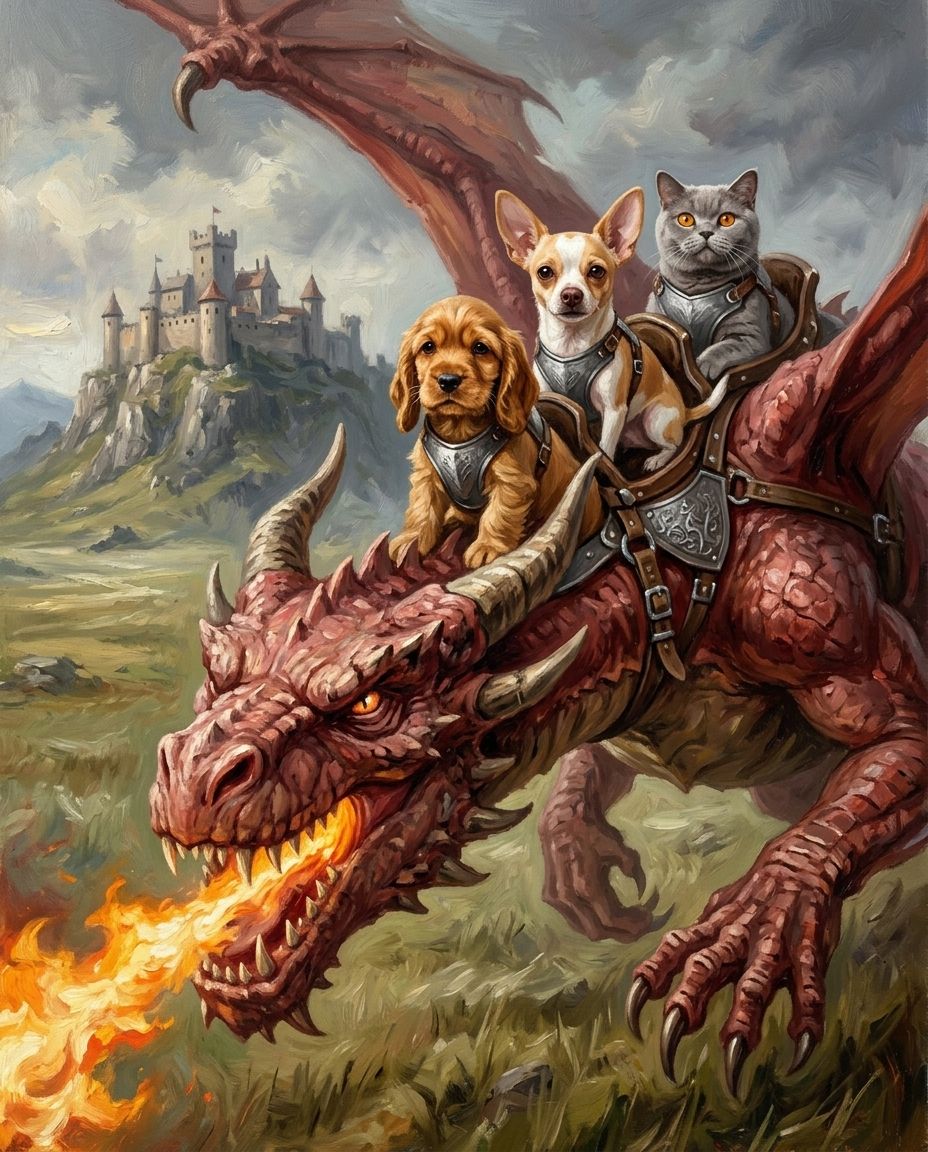 Dragon Rider – Evcil Dostlar kişiye özel portre tasarım örneği