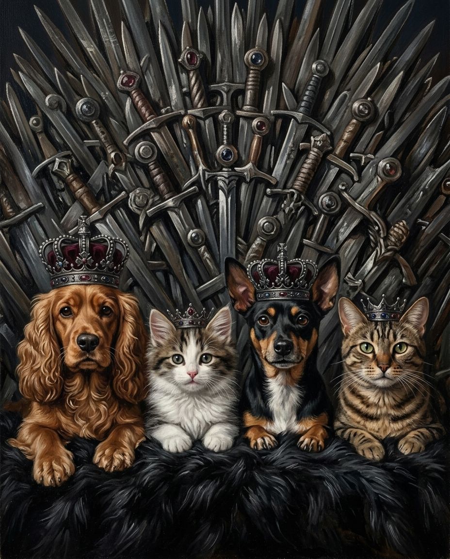 Royals of the North – Evcil Dostlar kişiye özel portre tasarım örneği