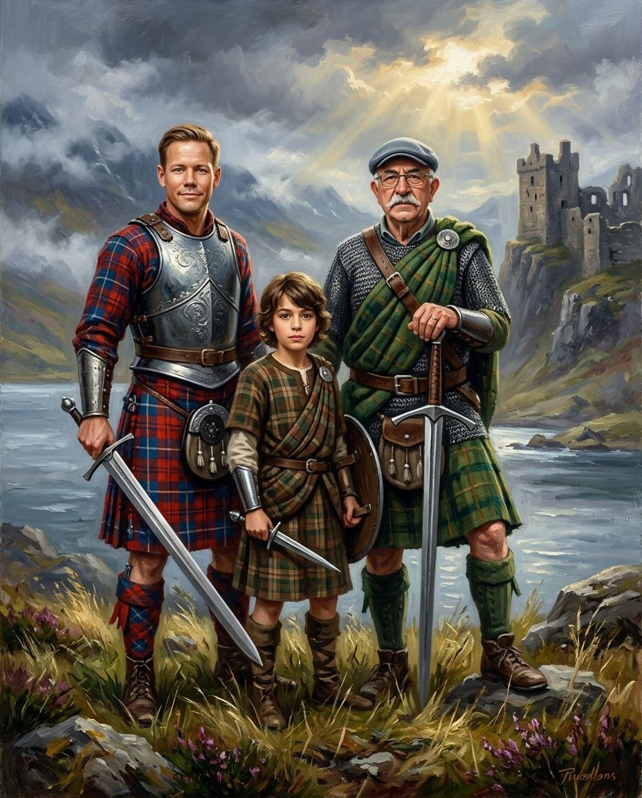 Highland Warrior – Erkek Kuşakları kişiye özel portre tasarım örneği