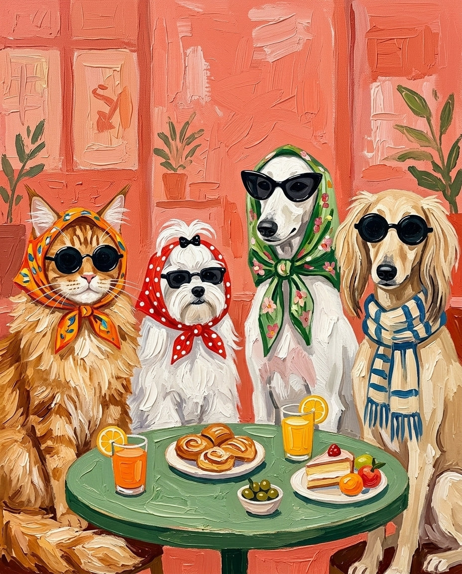 The Brunch Club – Evcil Dostlar kişiye özel portre tasarım örneği