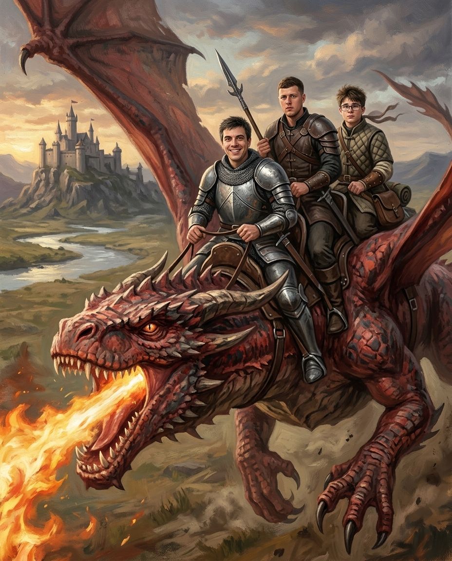 Dragon Rider – Erkek Kuşakları kişiye özel portre tasarım örneği