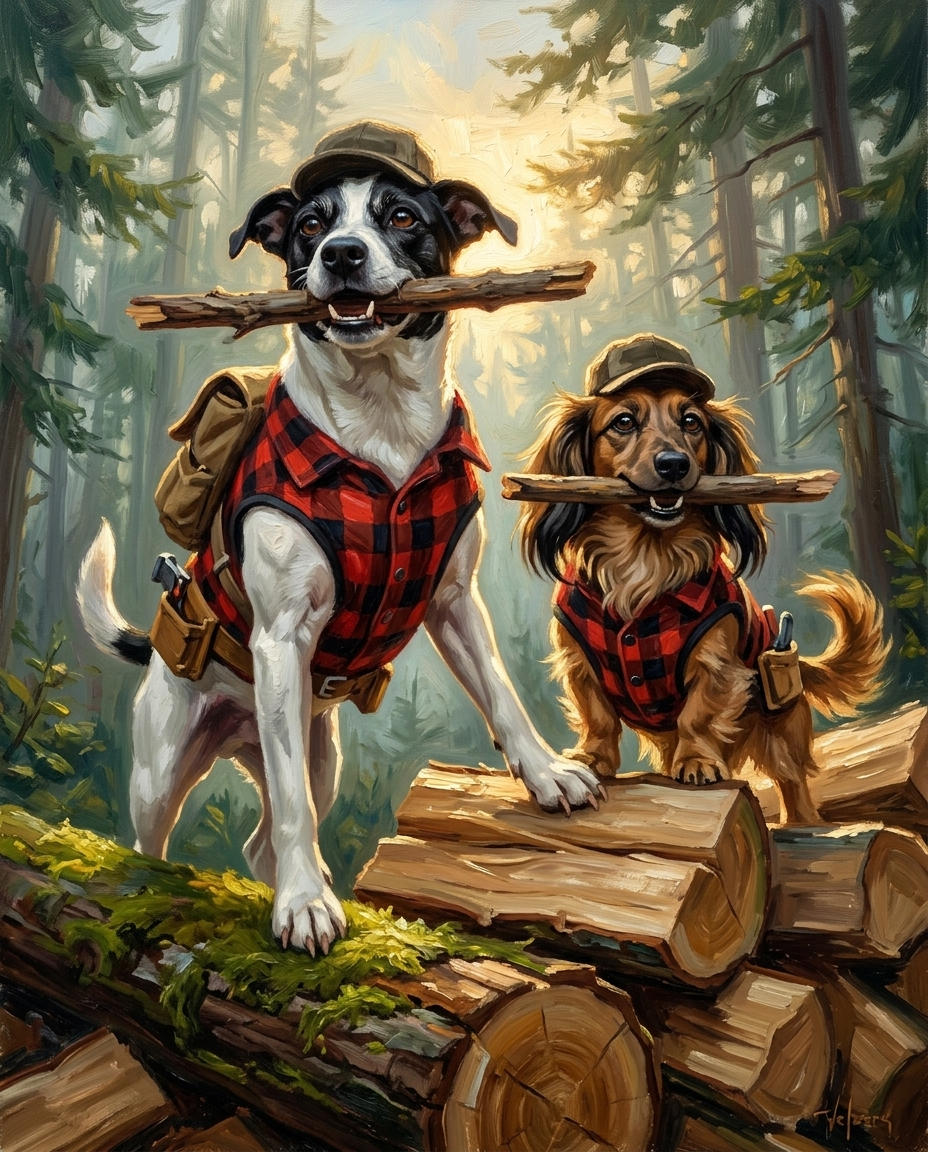 Lumberjack – Evcil Dostlar kişiye özel portre tasarım örneği