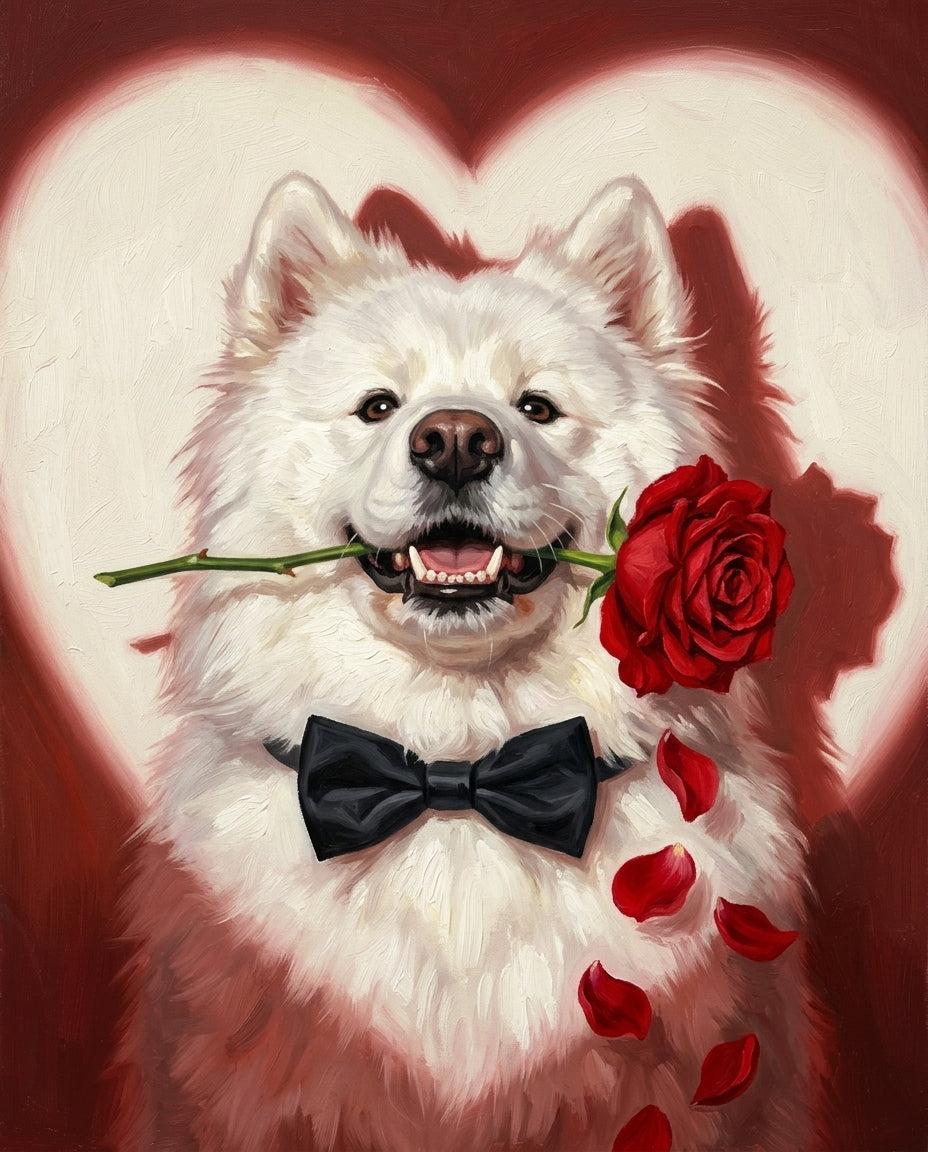 The Romantic – Evcil Hayvan kişiye özel portre tasarım örneği