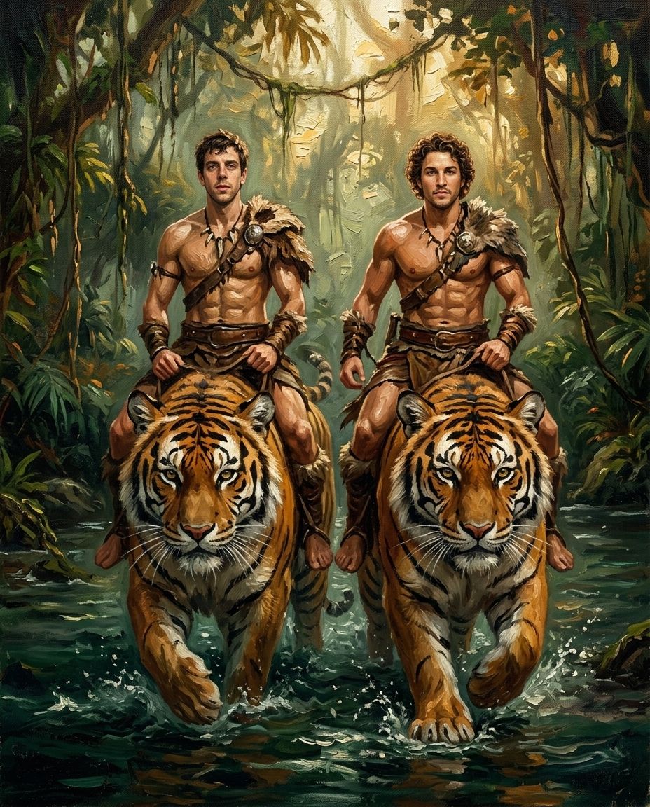 Beastmaster – Erkek Çift kişiye özel portre tasarım örneği