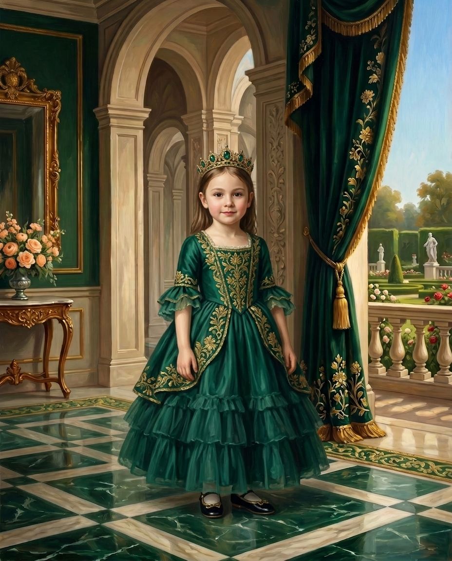 Emerald Imperials – Çocuk kişiye özel portre tasarım örneği