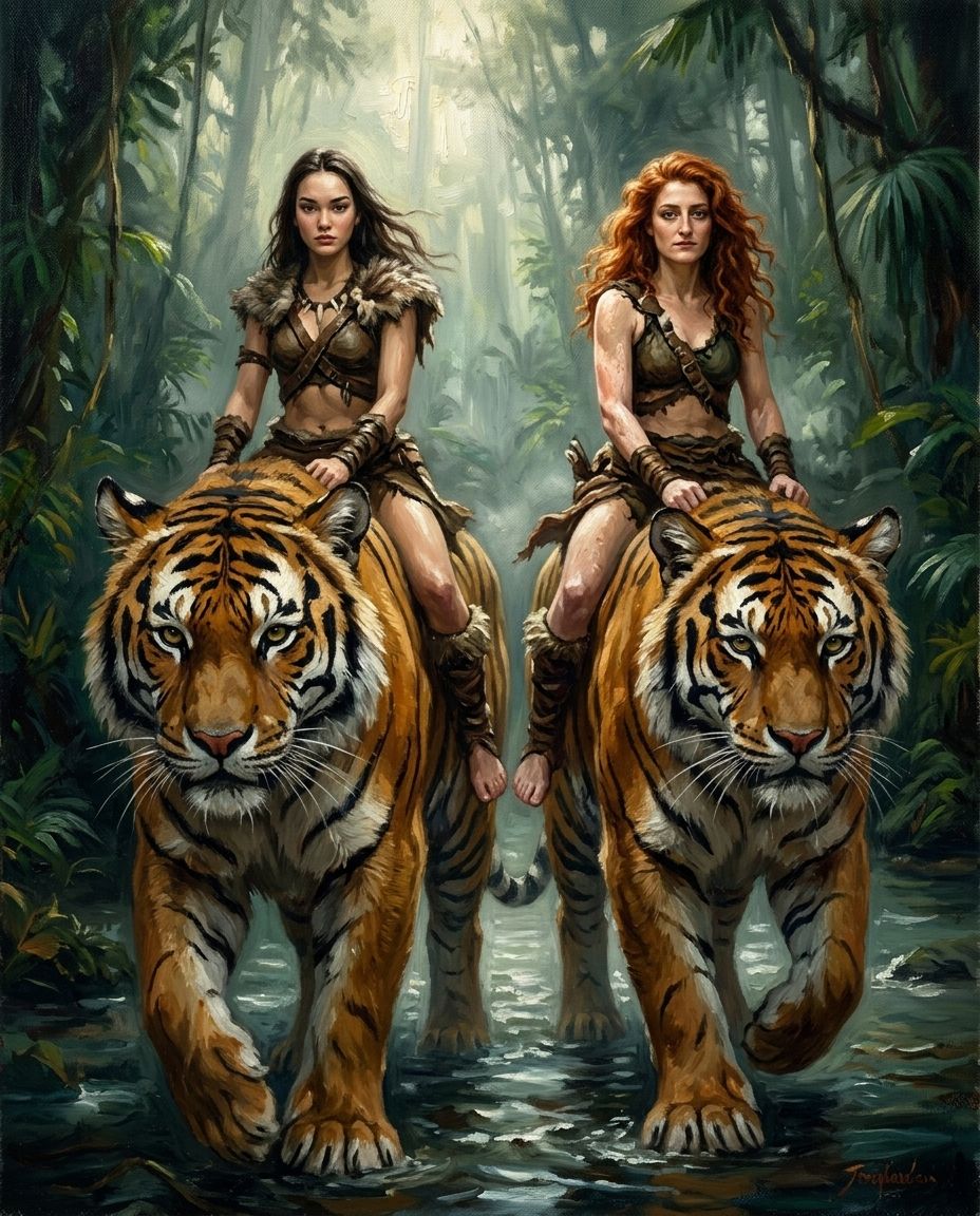 Beastmaster – Kadın Çift kişiye özel portre tasarım örneği