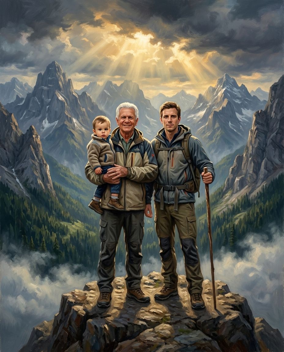 Mountain Explorer – Erkek Kuşakları kişiye özel portre tasarım örneği