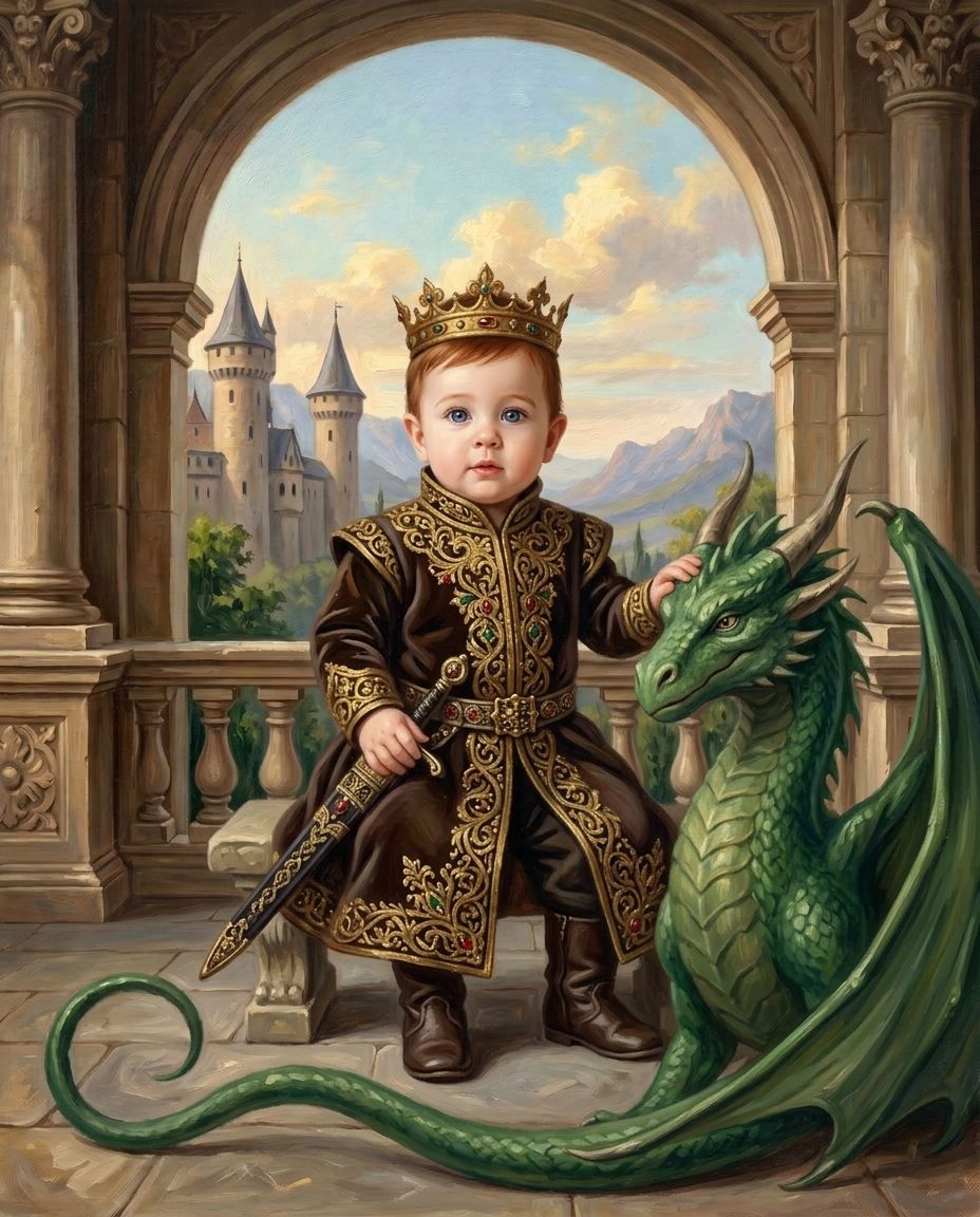 Fantasy Royalty – Bebek kişiye özel portre tasarım örneği
