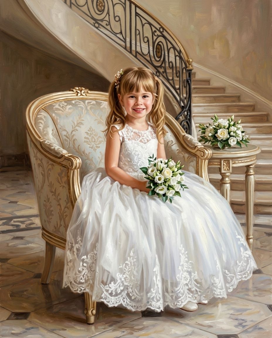 Marble & Lace – Çocuk kişiye özel portre tasarım örneği