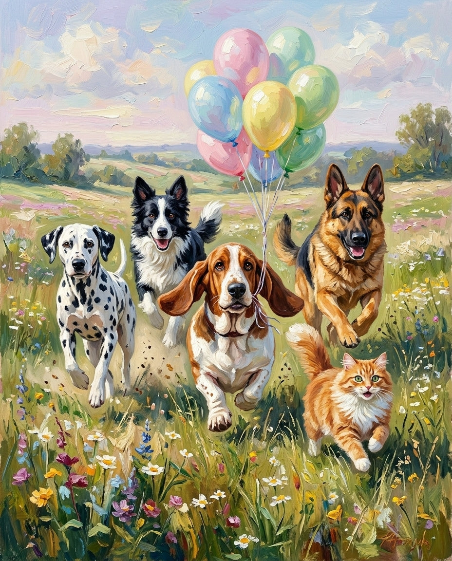 Happy Tails – Evcil Dostlar kişiye özel portre tasarım örneği
