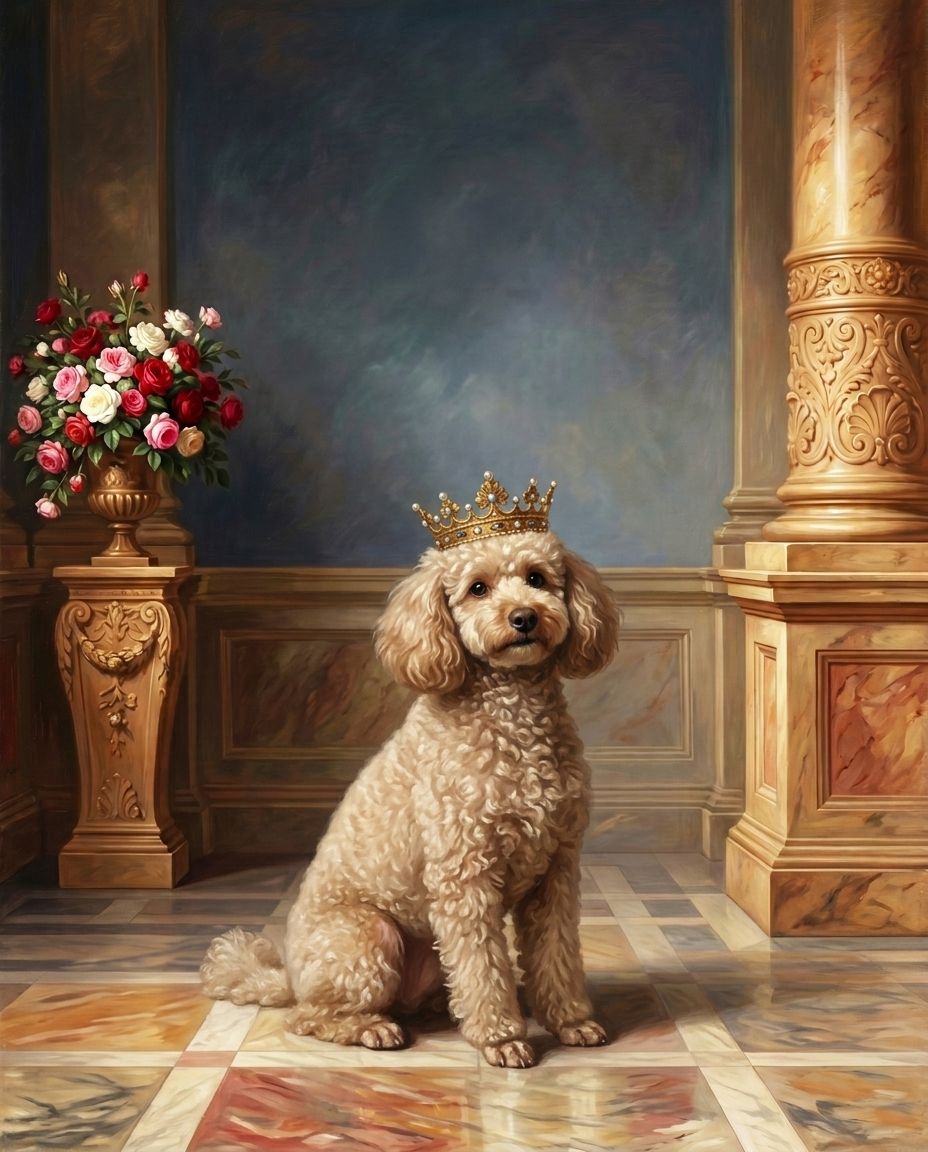 Royals of Roses – Evcil Hayvan kişiye özel portre tasarım örneği