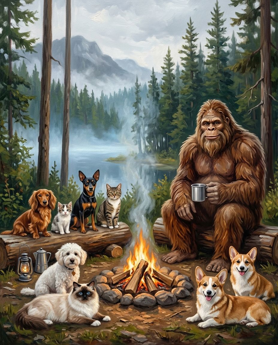 Big Foot – Evcil Dostlar kişiye özel portre tasarım örneği