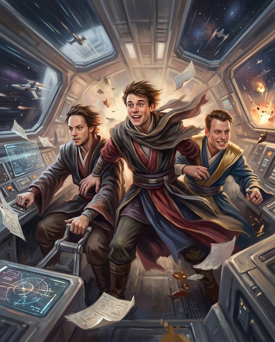 Galactic Guardian – Yetişkin Erkek Kardeşler kişiye özel portre tasarım örneği