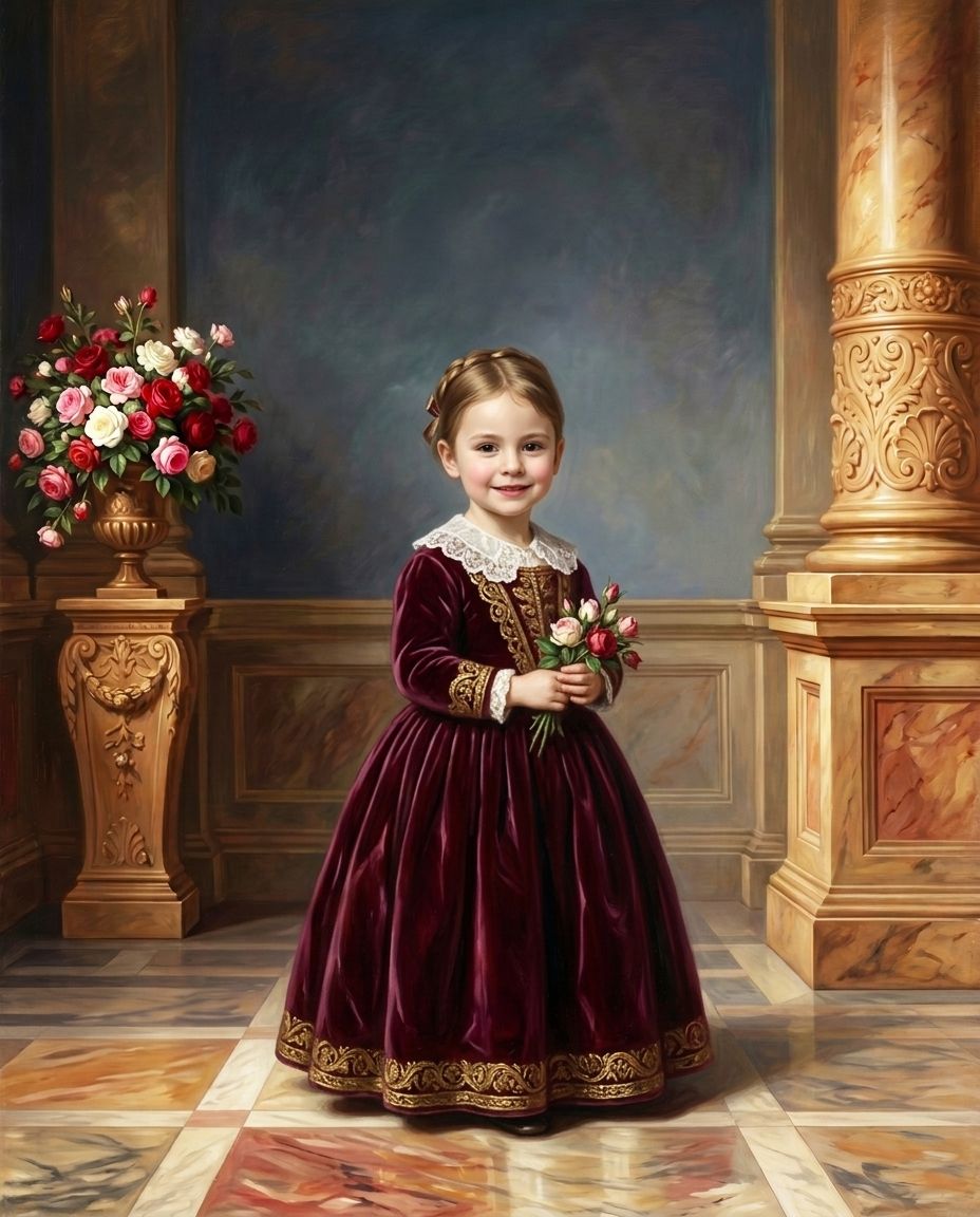 Royals of Roses – Çocuk kişiye özel portre tasarım örneği