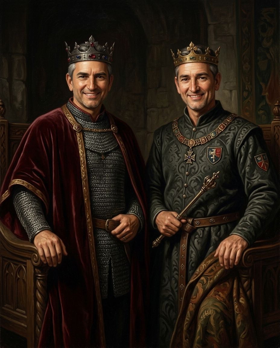 King – Erkek Çift kişiye özel portre tasarım örneği
