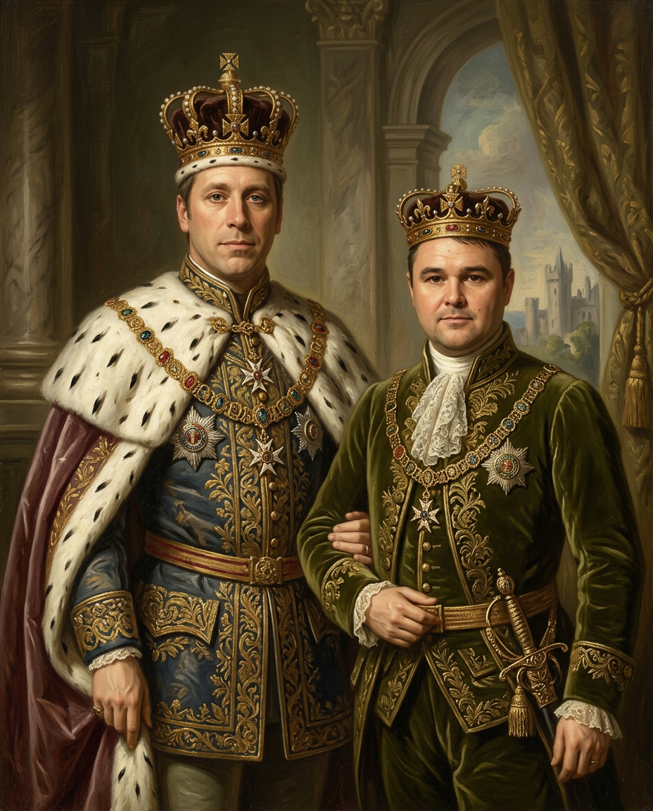 Royals – Erkek Çift kişiye özel portre tasarım örneği