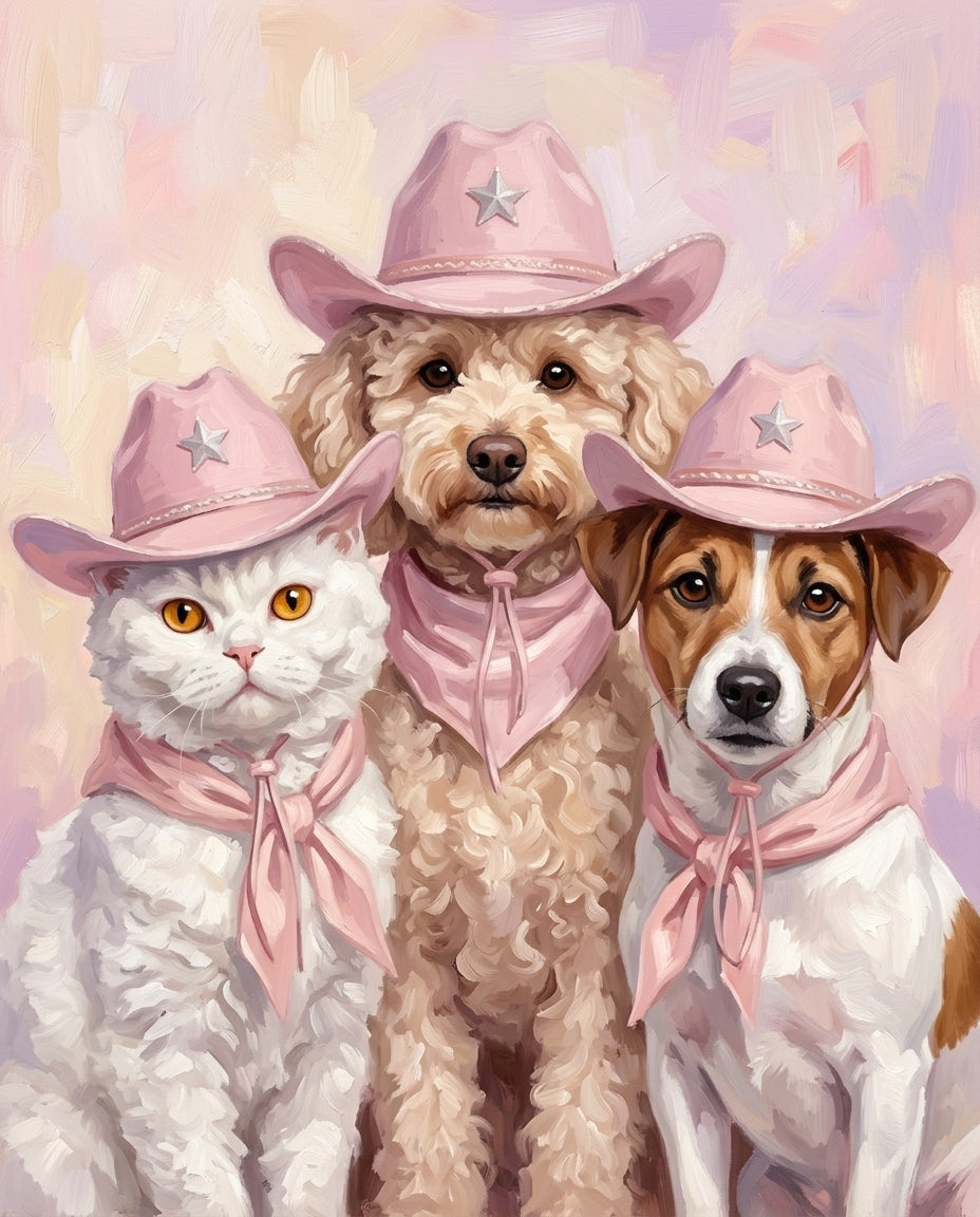 Pink Sheriff – Evcil Dostlar kişiye özel portre tasarım örneği
