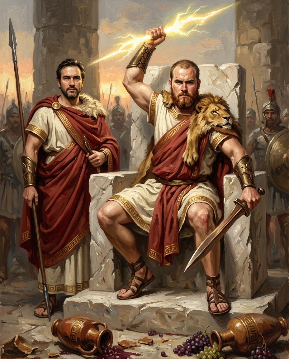 Zeus – Yetişkin Erkek Kardeşler kişiye özel portre tasarım örneği
