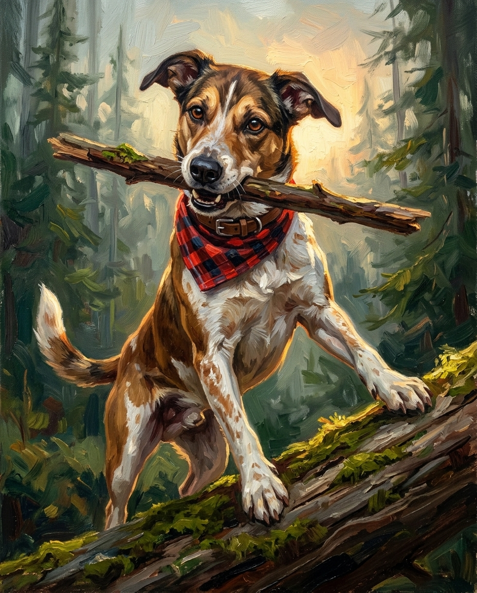 Lumberjack – Evcil Hayvan kişiye özel portre tasarım örneği