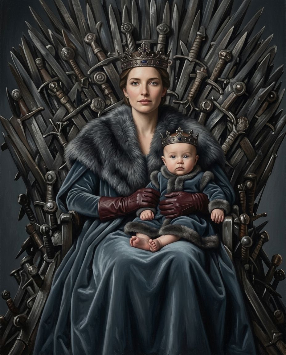 Royals of the North – Anne ve Çocuklar kişiye özel portre tasarım örneği