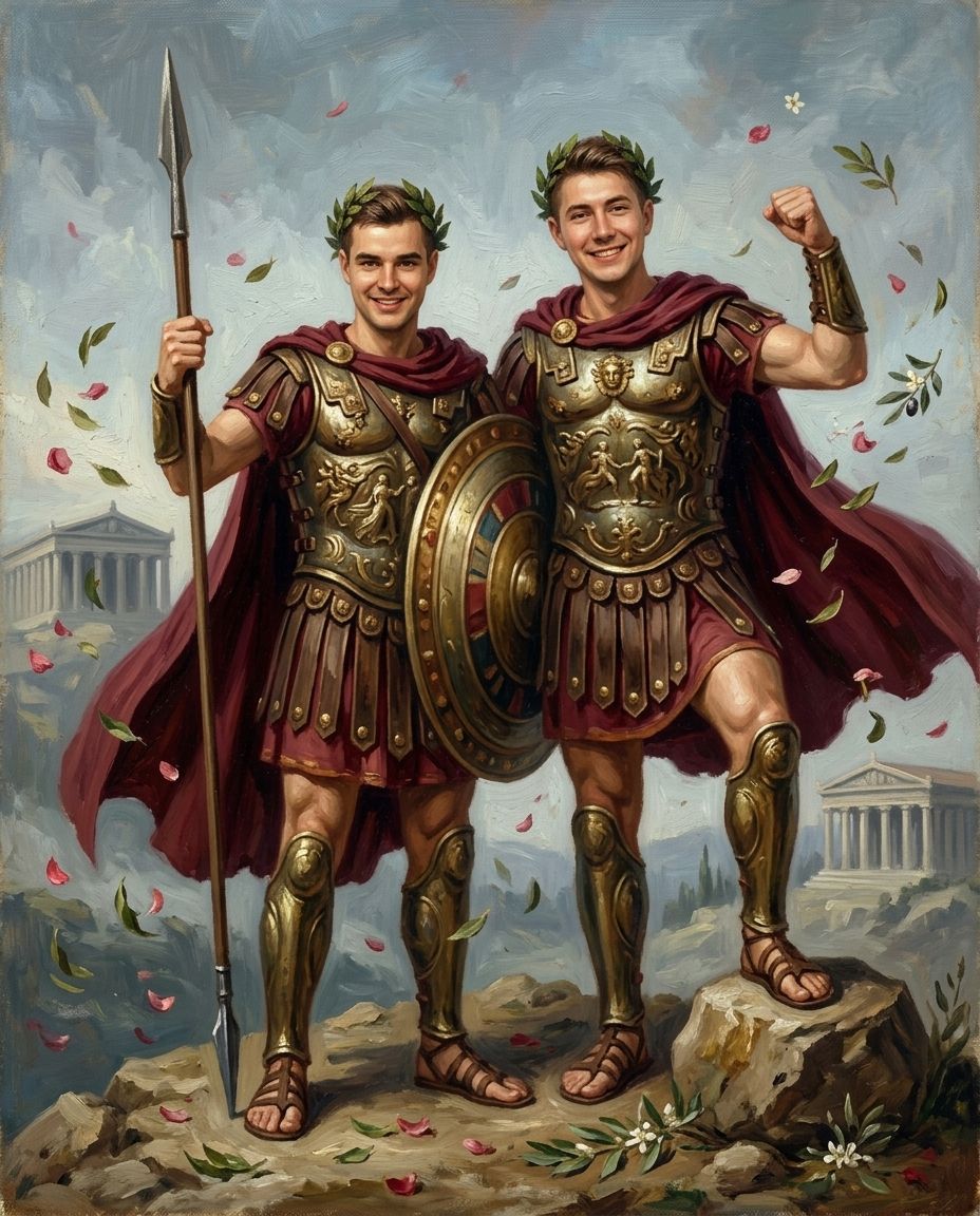Spartans – Erkek Çift kişiye özel portre tasarım örneği