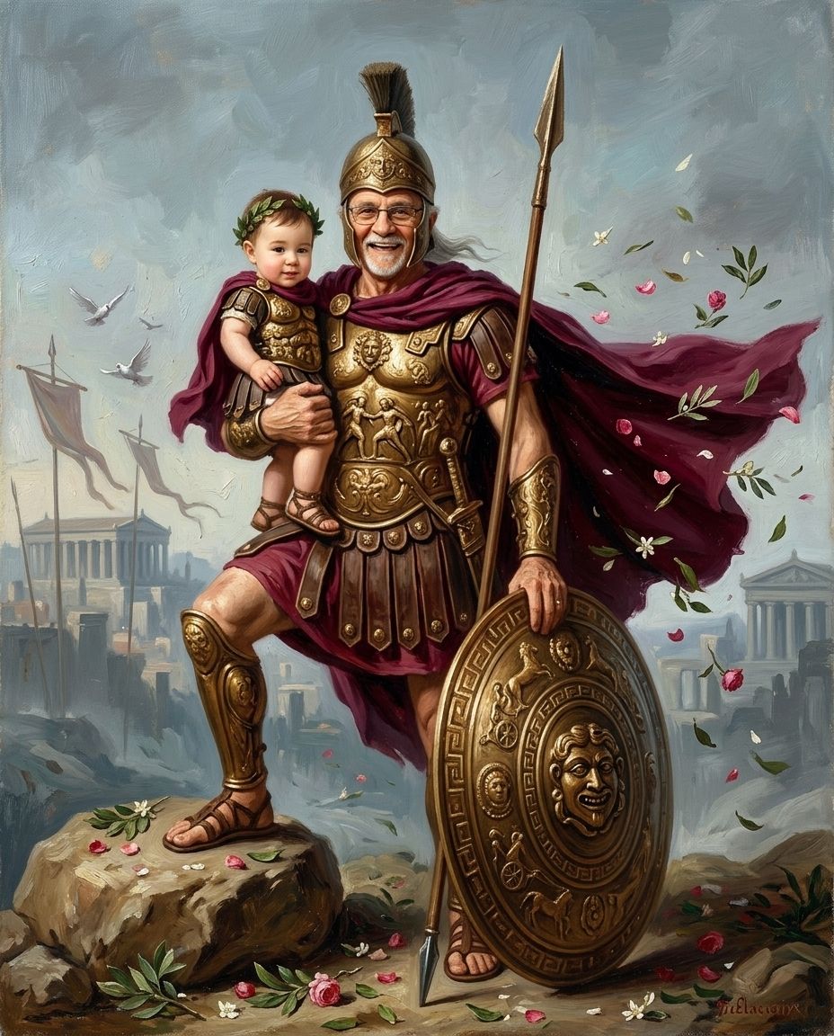 Spartans – Büyükbaba ve Torunlar kişiye özel portre tasarım örneği