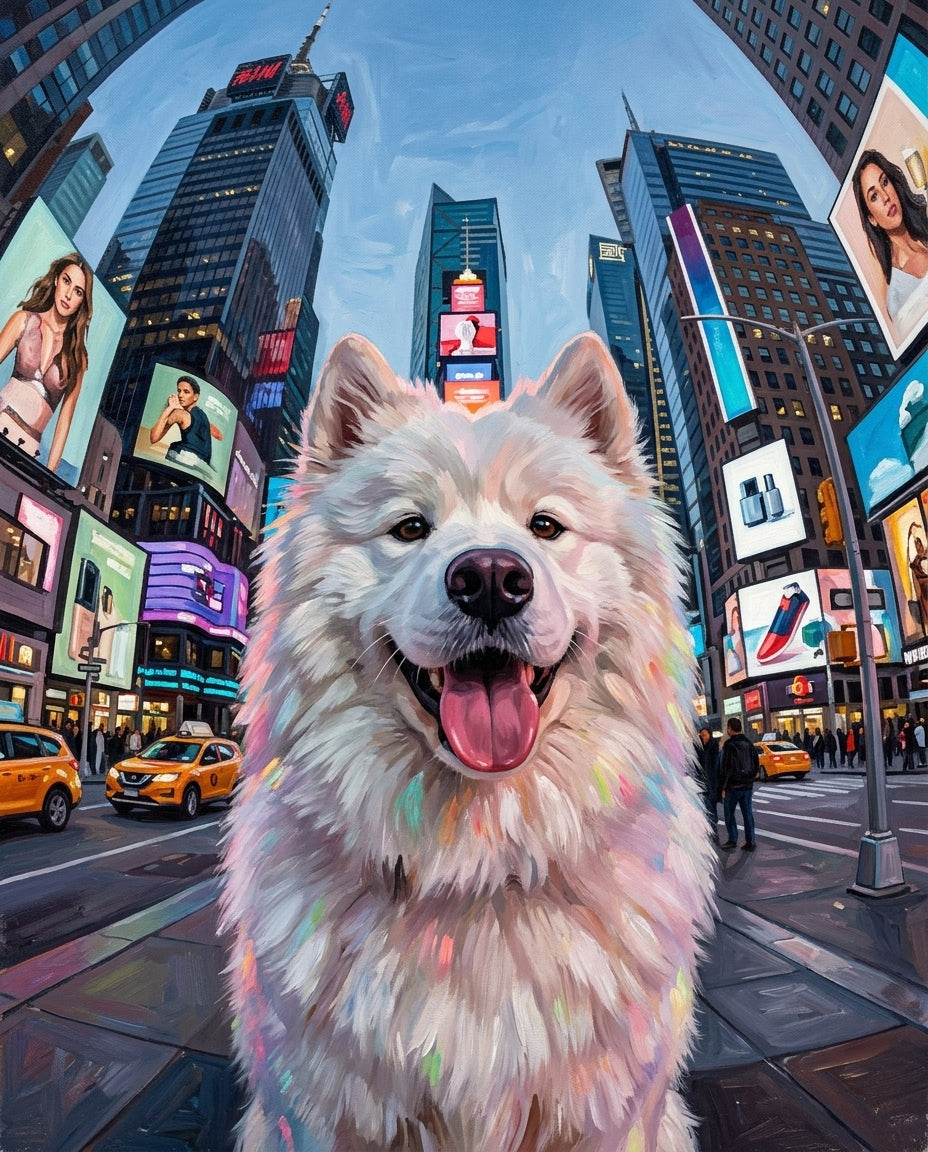 Times Square – Evcil Hayvan kişiye özel portre tasarım örneği