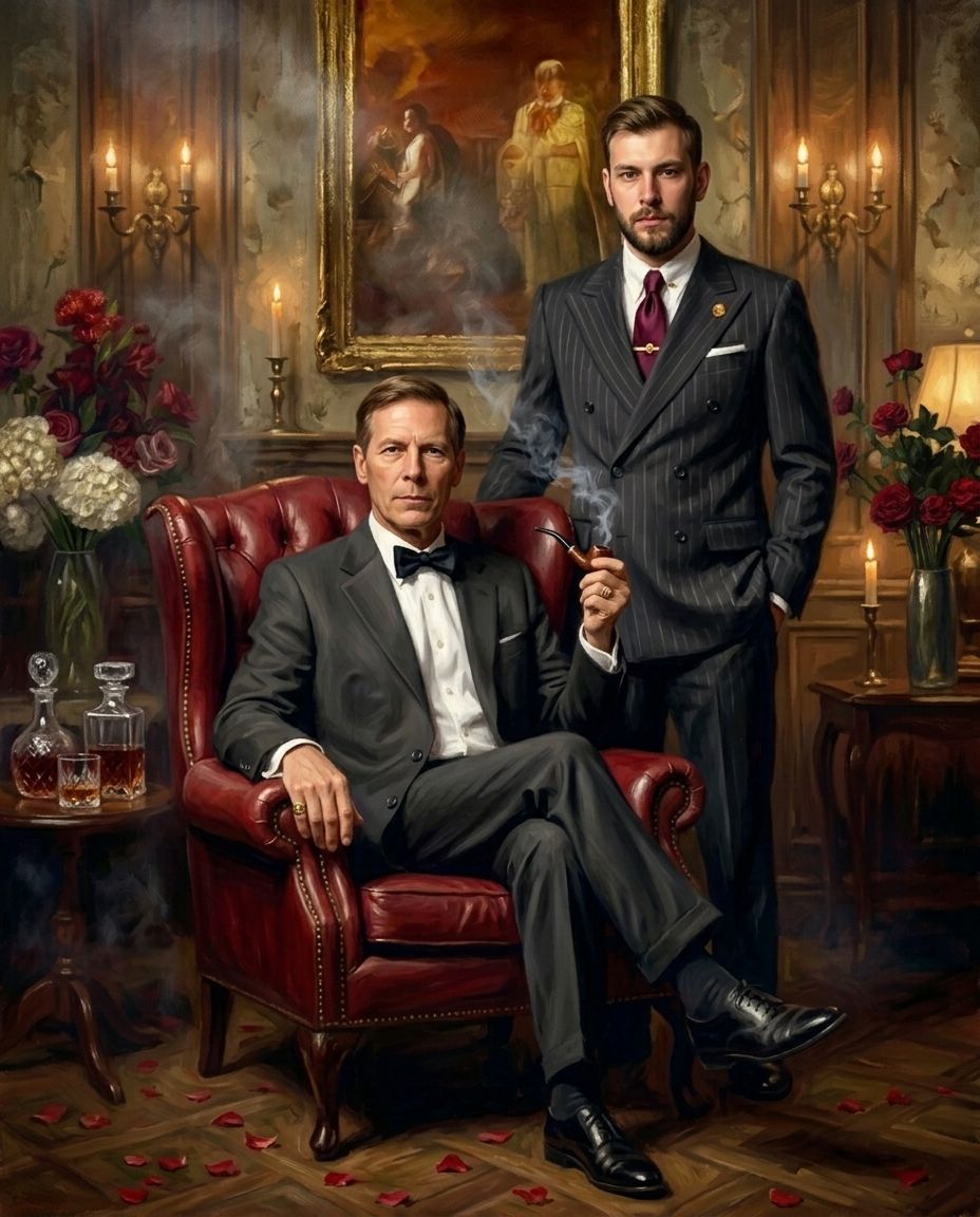 Godfather – Yetişkin Erkek Kardeşler kişiye özel portre tasarım örneği