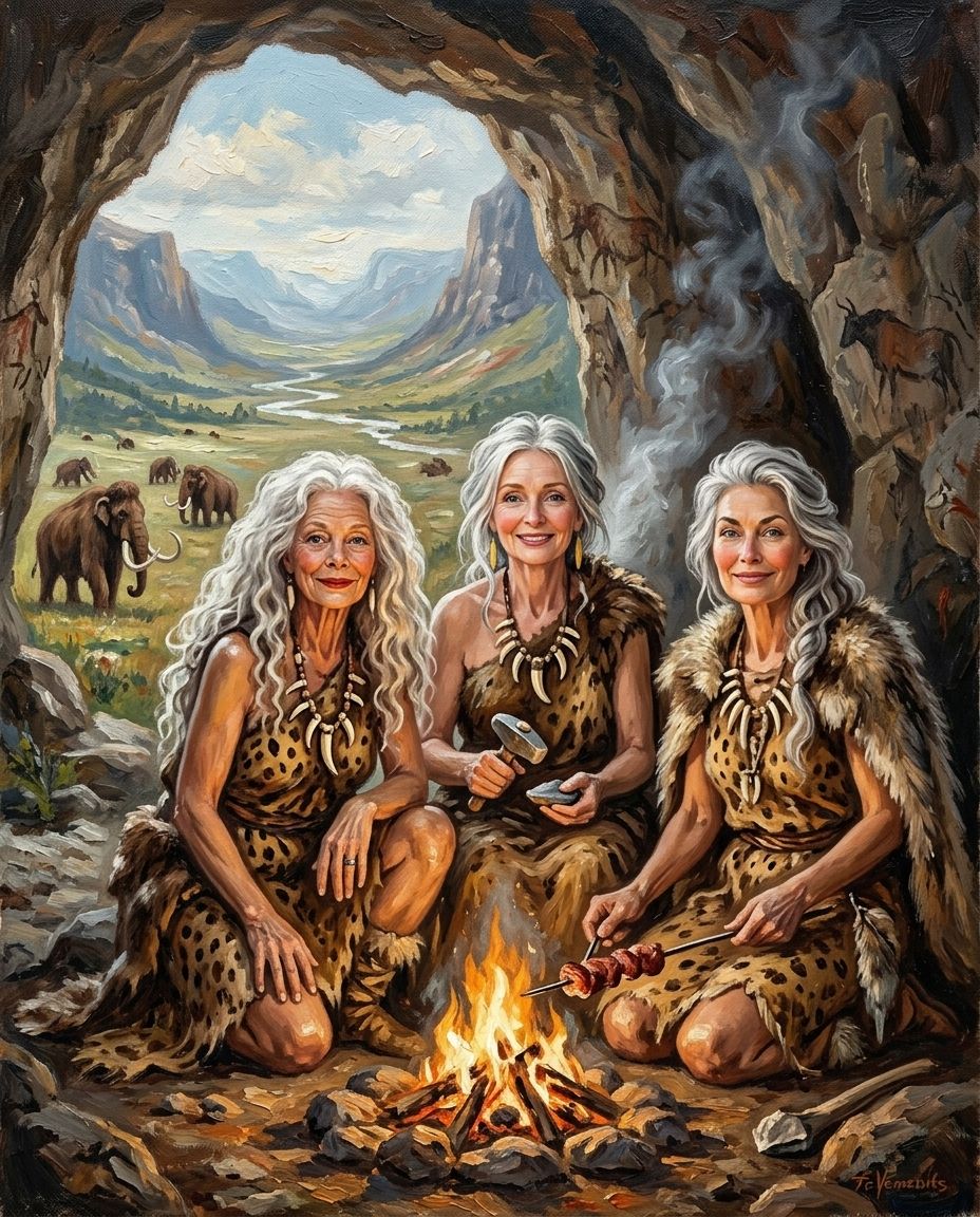 Cave Family – Yetişkin Kız Kardeşler kişiye özel portre tasarım örneği