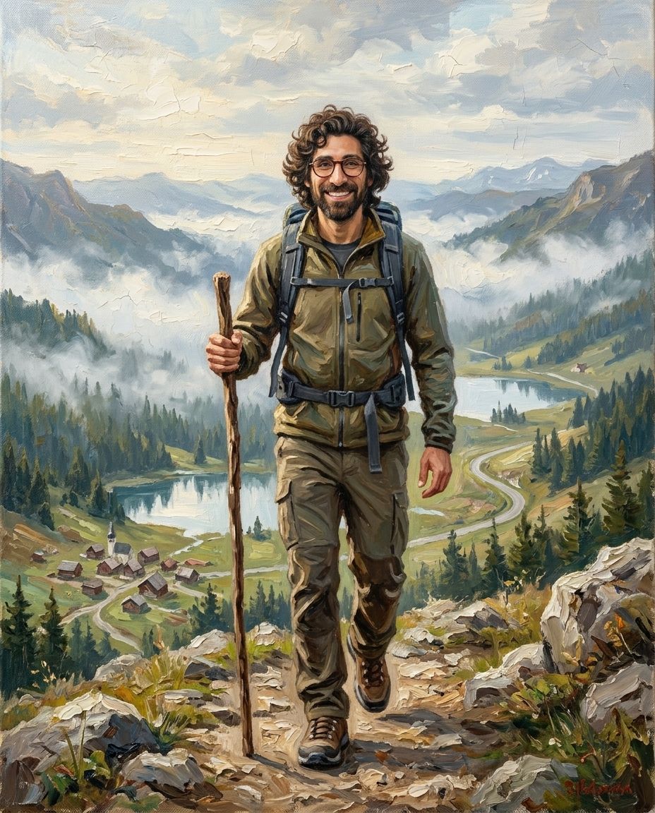 Mountain Explorer – Erkek kişiye özel portre tasarım örneği