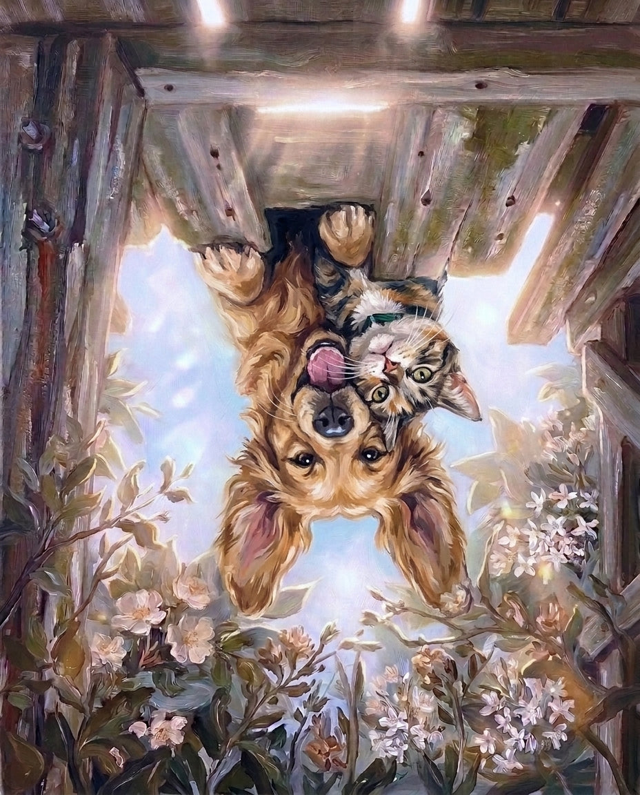 Upside Down – Evcil Dostlar kişiye özel portre tasarım örneği