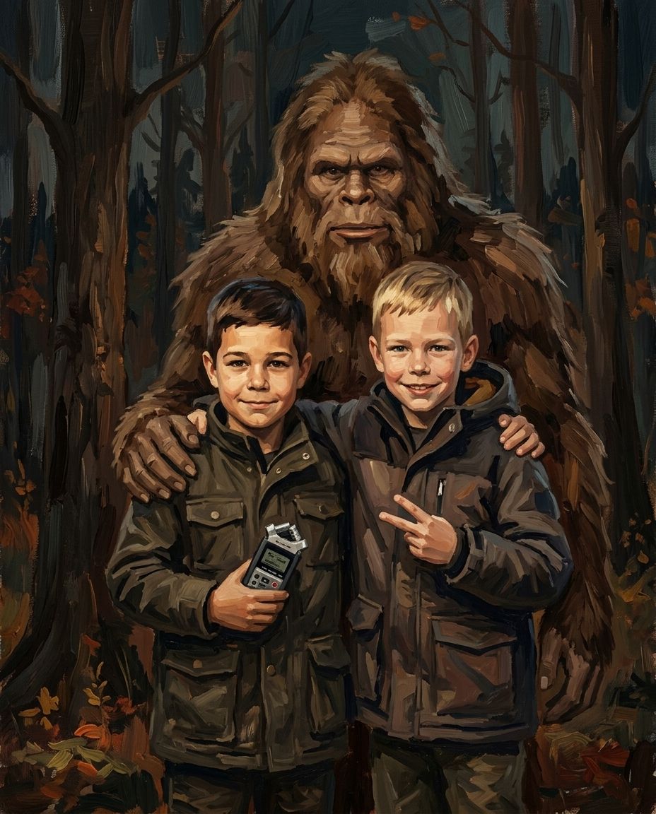 Sasquatch – Erkek Kardeşler kişiye özel portre tasarım örneği