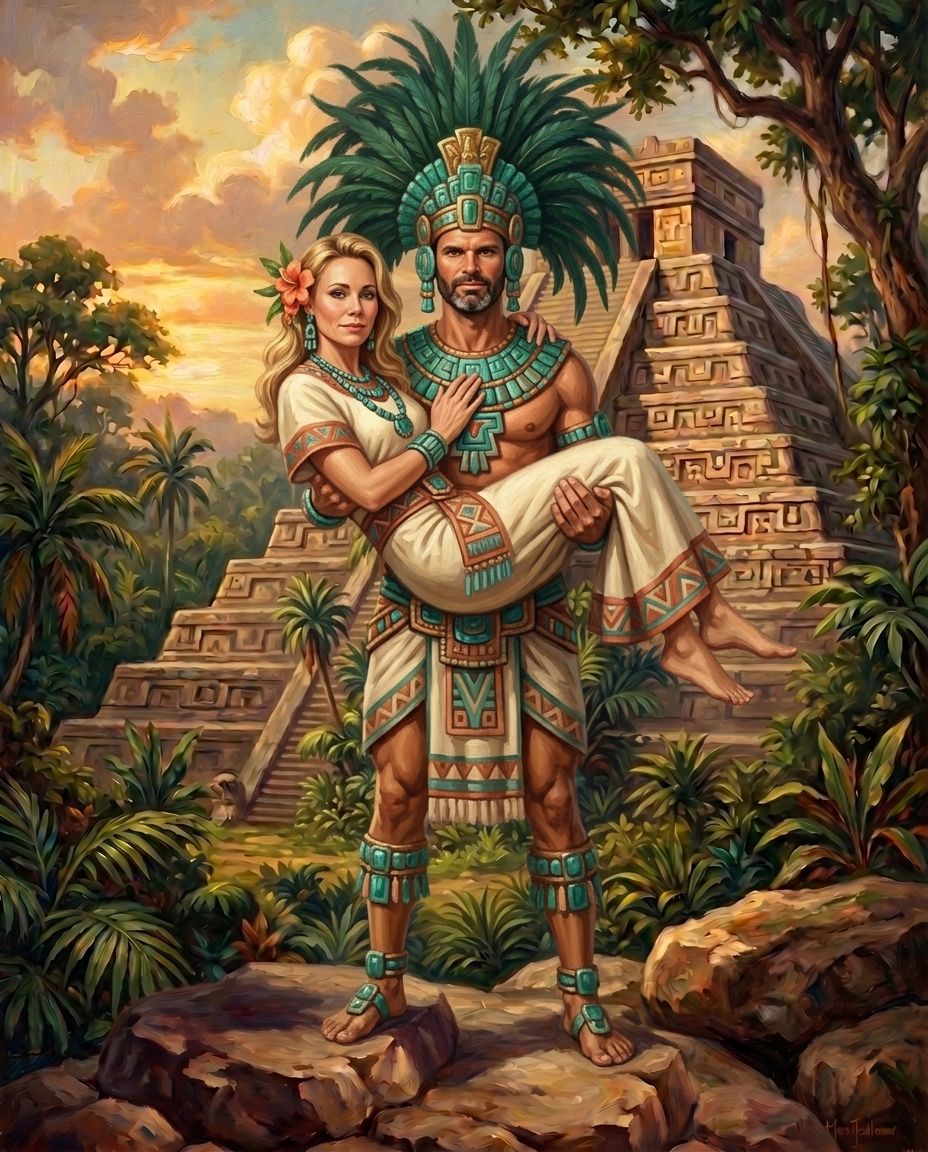 Aztecs – Çift kişiye özel portre tasarım örneği