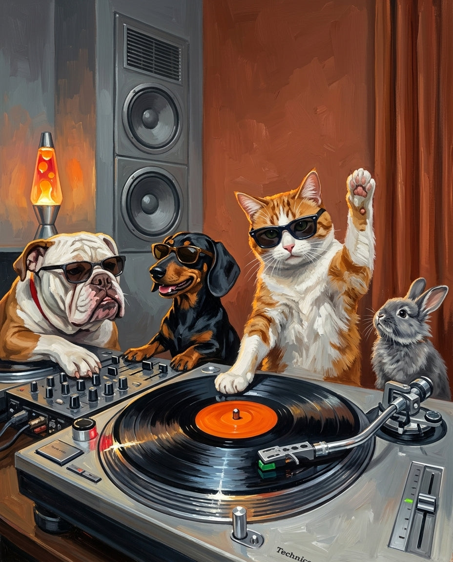 Drop the Beat – Evcil Dostlar kişiye özel portre tasarım örneği
