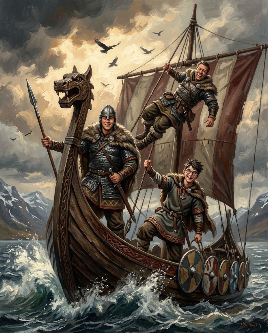 Storm Saga – Yetişkin Erkek Kardeşler kişiye özel portre tasarım örneği
