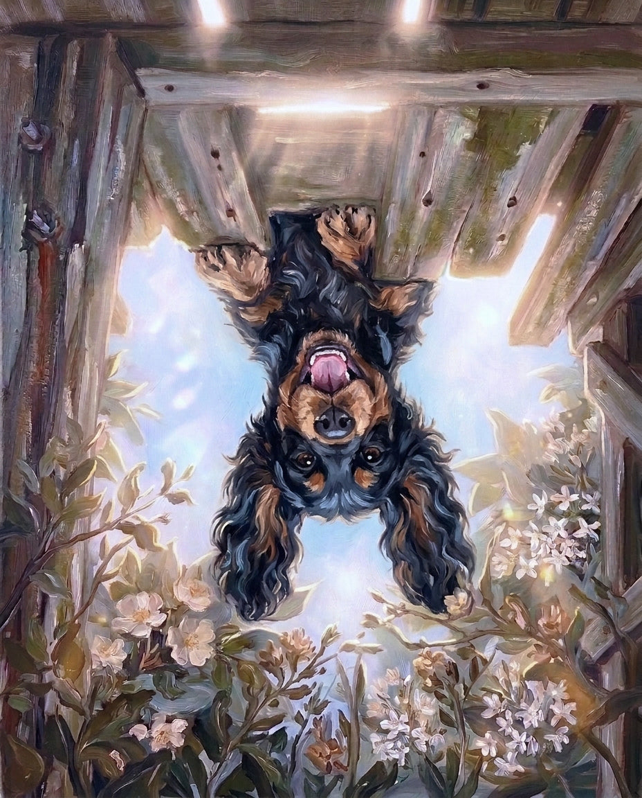 Upside Down – Evcil Hayvan kişiye özel portre tasarım örneği