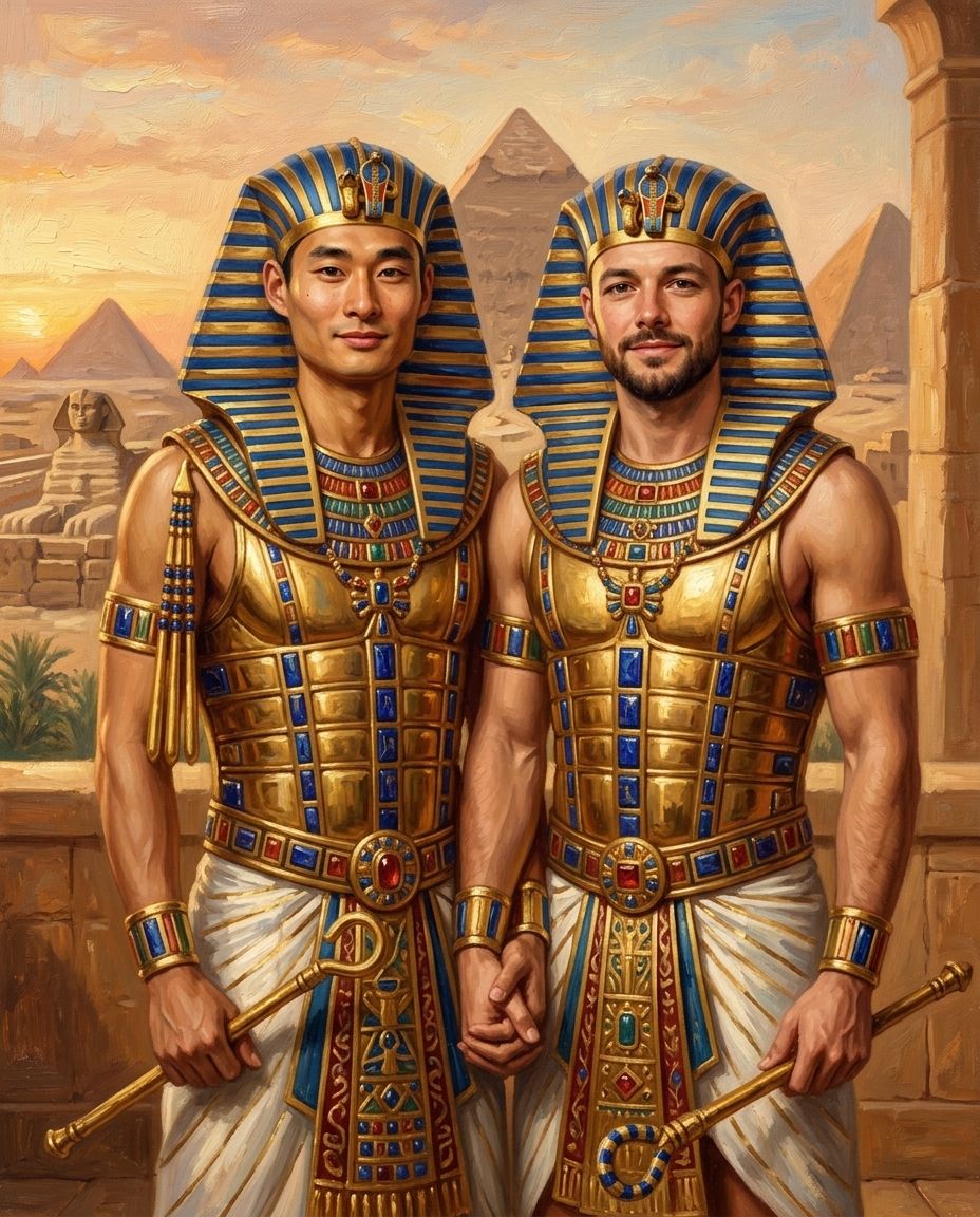 Ancient Rulers – Erkek Çift kişiye özel portre tasarım örneği