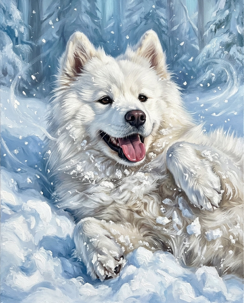 Snow Day – Evcil Hayvan kişiye özel portre tasarım örneği