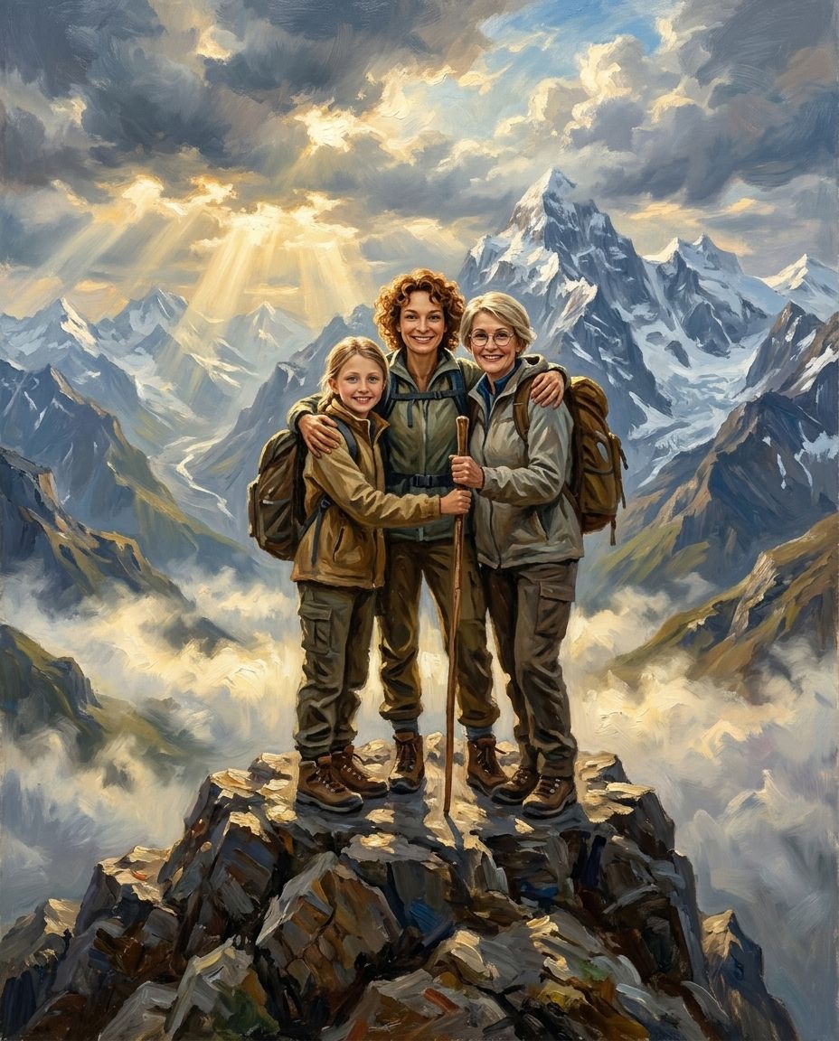 Mountain Explorer – Kadın Kuşakları kişiye özel portre tasarım örneği