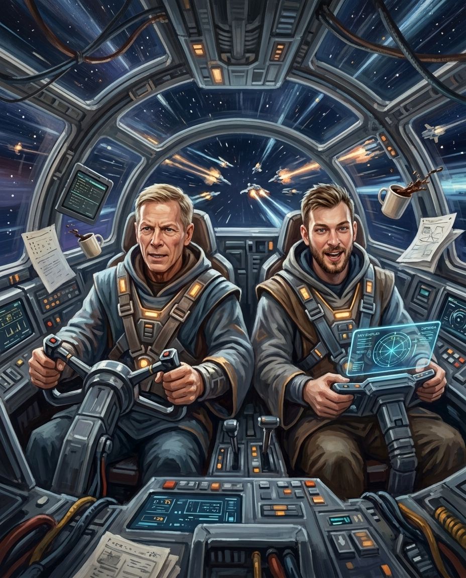 Galactic Guardian – Erkek Çift kişiye özel portre tasarım örneği