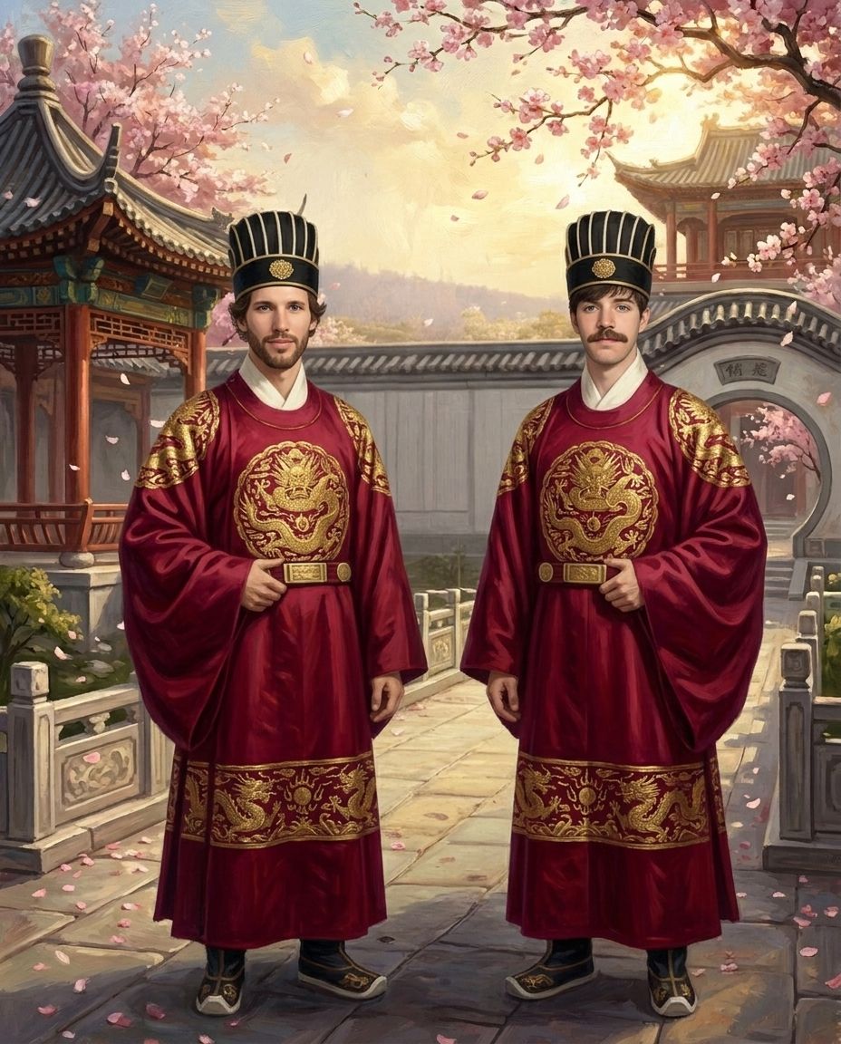 Silk Harmony – Erkek Çift kişiye özel portre tasarım örneği