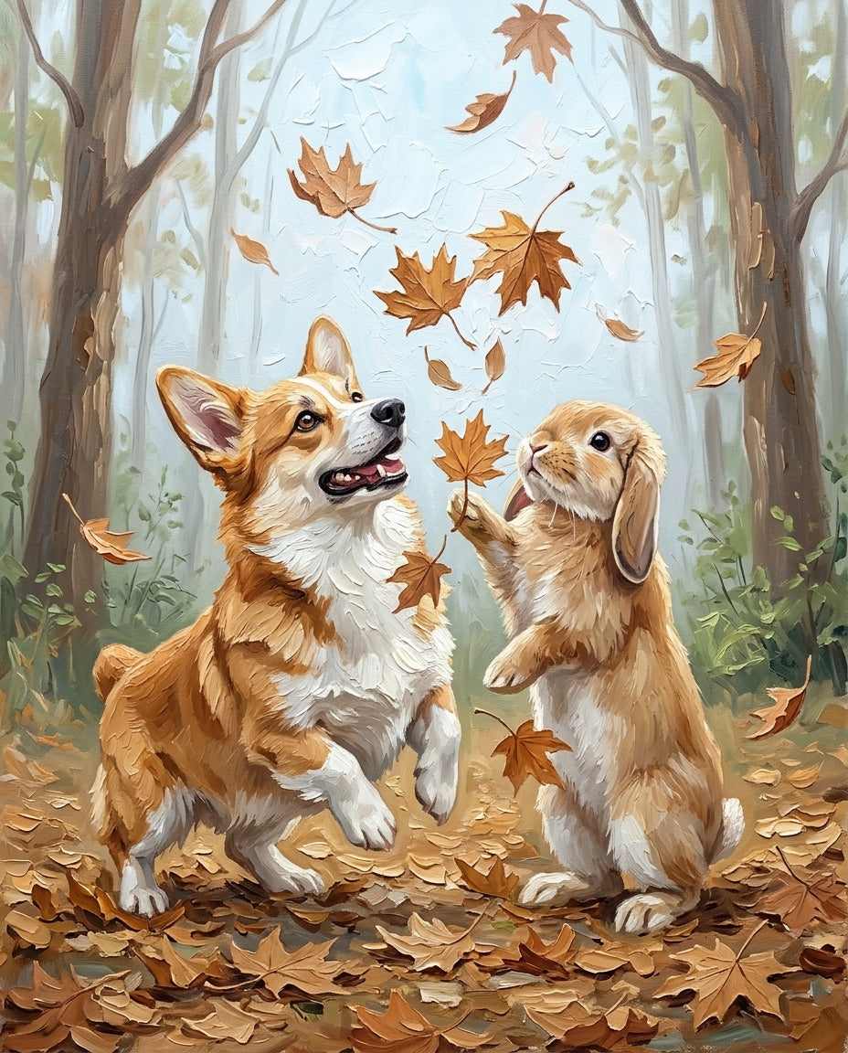 Autumn Rush – Evcil Dostlar kişiye özel portre tasarım örneği