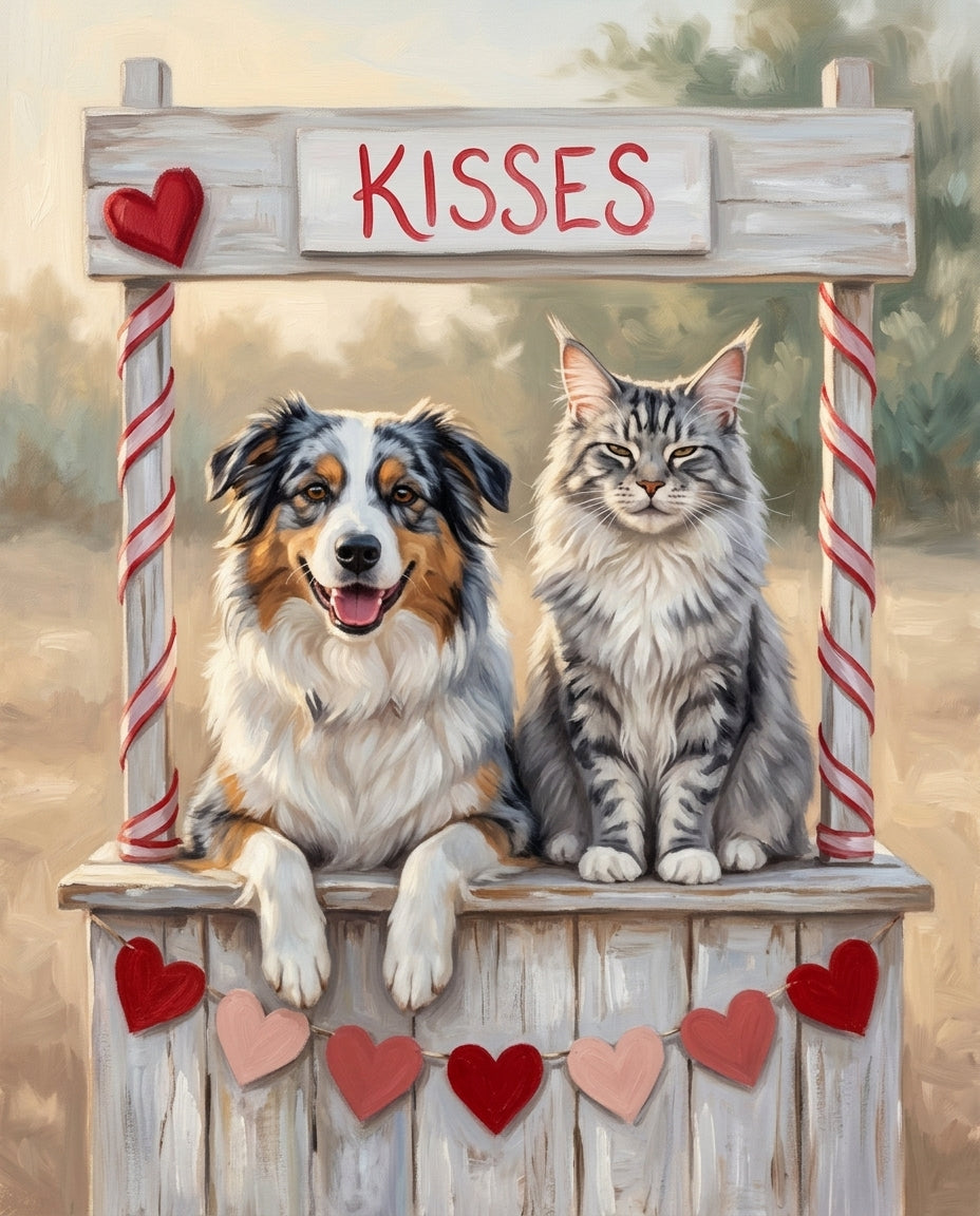 Kissing Booth – Evcil Dostlar kişiye özel portre tasarım örneği