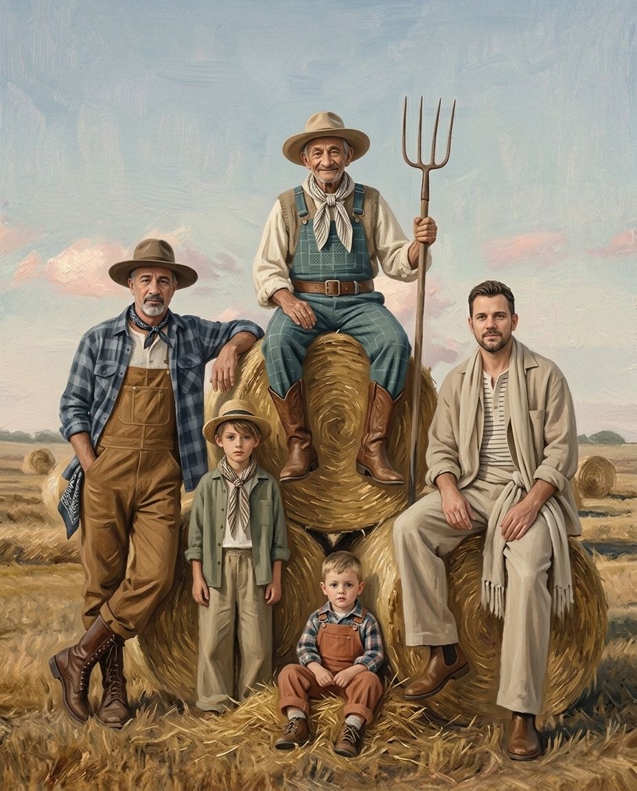 Golden Harvest – Erkek Kuşakları kişiye özel portre tasarım örneği