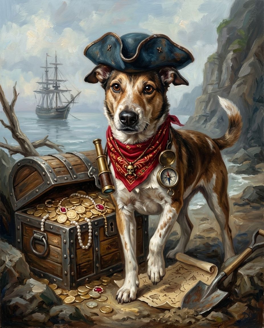 Treasure Seekers – Evcil Hayvan kişiye özel portre tasarım örneği