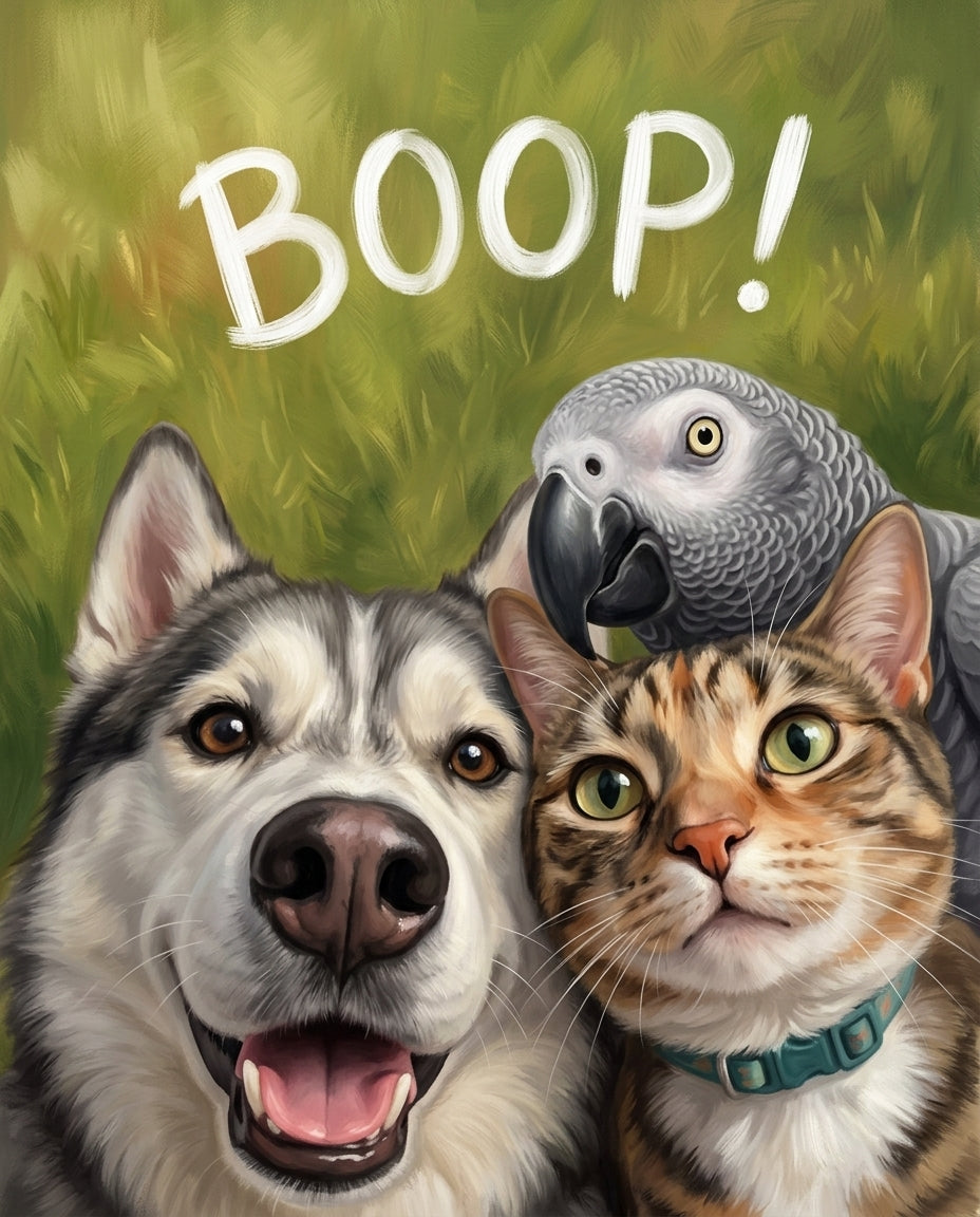 Boop! – Evcil Dostlar kişiye özel portre tasarım örneği